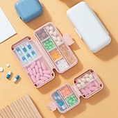 economico deposito bagagli e viaggi-Scatola portapillole sigillata portatile da 1pc, mini portapillole portatile con scomparto, custodia per pillole da viaggio, contenitore per medicinali