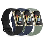 olcso Fitbit óraszíjak-4 csomag 3 csomag 2 csomag Smart Watch Band Kompatibilis valamivel FitBit Charge 5 Szilikon Okos óra Szíj Állítható Sportszíj Csere Karszalag