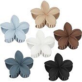 cheap Hair Styling Accessories-1PC Flower Claw Clips Hawaiian Hair Clips Plumeria Hair Clips Large Hair Claw Clips for Thick Hair 3.3 inch Medium Claw Clips for Thin Hair Strong Hold Nonslip Hair Clips Beach Hair Accessories for Women and Girls -Hawaii