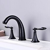 cheap Multi Holes-Widespread Bathroom Faucet Sink Mixer Basin Taps, Twin Handle Vessel Tap with Cold and Hot Hose