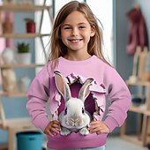 levne 3D zvířata dívky-Dívčí 3D Komiks Králíček Mikina Dlouhý rukáv 3D tisk Léto Podzim Módní Šik ven Rozkošný Polyester Děti 3-12 let Venkovní Ležérní Denní Běžný