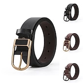 voordelige Herenriemen-Voor heren Riem van imitatieleer PU-riem Zwart 1 # Zwart 2 # Legering Effen Alledaagse kleding Uitgaan Weekend