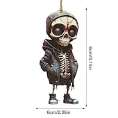 ieftine Decorațiuni de Halloween pentru suspendare și masă-pandantiv cu schelet de halloween, ornament pentru oglinda retrovizoare pentru mașină, pandantiv pentru decorațiuni interioare suspensie mașină din acril