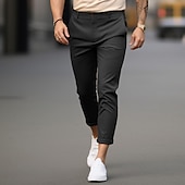 cheap Chinos-Men&#039;s Trousers Chinos Summer Pants Casual Pants Front Pocket Plain Comfort Breathable Casual Daily Holiday Fashion Basic Black White