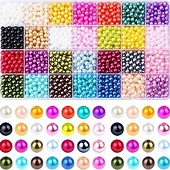 preiswerte Perlenherstellungsset-1960 Stück Perlen, 6 mm, 28 Farben, mehrfarbige Perlen, lose Perlen zum Basteln, mit Löchern für die Schmuckherstellung, kleine Perlenfüllperlen zum Basteln von Armbändern, Halsketten, Ohrringen