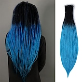 cheap Crochet Hair-36 Blonde Dreadlocks Extension Soft Handmade Synthetic Crochet Hair Super Long 0.6cm Dread Extensions Reggae Style for Women