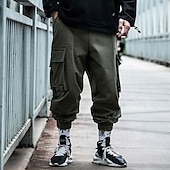 זול מכנסי דגמ"ח-בגדי ריקוד גברים מכנסי קרגו Techwear כיס אחיד קומפורט נושם בָּחוּץ יומי ליציאה אופנתי יום יומי שחור ירוק צבא מיקרו-אלסטי