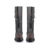 economico Stivali da uomo-stivali da uomo stivali da cowboy retrò stivali rinascimentali casual outdoor daily pu traspirante confortevole antiscivolo con lacci corteccia marrone nero autunno inverno