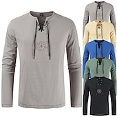 olcso Felsők-Középkori Reneszánsz 17. század Közepes hossz Blúz / Ing Szerepjáték Jelmezek Vámpírok Kalóz Lovag Viking Zsinór Hímzés Jelmez Férfi Kalóz Fantasy Mindszentek napja Álarcos mulatság Alkalmi / Napi