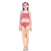 olcso Lányok jelmezei-Sellő Ariel Mermaid Tails Fürdőruha Bikini Hableány Szabadság for Lány Gyermek Álarcos mulatság