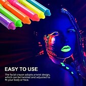 cheap Painting, Drawing &amp; Art Supplies-6pcs UV Glow Body and Face Paint Kit - Fluorescent Crayons for Adults - Perfect for Birthday Parties, Halloween, and Masquerades