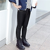 preiswerte Unterteile-kinderkleidung Mädchen Hose Feste Farbe Modisch Tasche Outdoor 7-13 Jahre Herbst Schwarz Dunkelblau