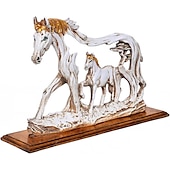 cheap Statues-Resin Horse Statue, Horse Ornament Decorative, Horse Statue Horse Figures Animal Model Desktop Equestrian Running Horse Statue Crafts Modern Decoration