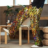 preiswerte Bedruckte Freizeithosen für Herren-Herren Hose Hosen Sommerhosen Strandhose Kordelzug Elastische Taille 3D-Druck Farbblock Grafik-Drucke Geometrie Komfort Casual Täglich Festtage Strassenmode Hawaiianisch Hellgrün Rote
