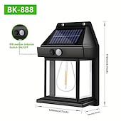 cheap Outdoor Wall Lights-LED Solar Wall Light Motion Sensor Garden Light Dusk To Dawn Outdoor Lighting IP65 Waterproof Black And White Double Color Garden Landscape Christmas Decoration Warm Light