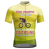 voordelige Heren shirts-Voor heren Wielrenshirt Korte mouw Fietsen Shirt Kleding Bovenlichaam met 3 achterzakken Bergracen Wegwielrennen Ademend Sneldrogend Vochtregelerend Reflecterende strips Zwart Geel Rood Grafisch
