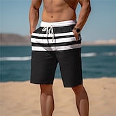 abordables pantalones cortos deportivos 3d para hombre-Hombre Raya Estampados Pantalones cortos de sudor Pantalones cortos de playa Pantalones cortos de felpa Media cintura Casual Ropa Deportiva Diario Festivos Ropa de calle Correa Cintura elástica