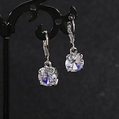 abordables Boucles d&#039;oreilles-Femme Clair Diamant synthétique Boucle d&#039;Oreille Pendantes Classique Précieux mode simple Des boucles d&#039;oreilles Bijoux Argent Pour Mariage Soirée 1 paire