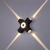 economico applique da esterno-Lampada da parete per esterni impermeabile IP65 a 2/3/4 teste, luce bianca calda 3000K, lampada da parete a croce nera moderna in alluminio ispessito, adatta per pareti esterne, corridoi, balconi, cancelli, esterni, AC85-265V