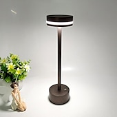 baratos Candeeiros de mesa-Candeeiro de mesa led recarregável sem fio alumínio quarto bar restaurante com controle de toque lâmpada led para escritório em casa quarto hotel restaurante configurações de brilho de 3 níveis