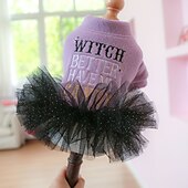 Недорогие Платья-Собаки Коты Платья Для вечеринки Веселая Дышащий Мягкий Влажная чистка Удобный на открытом воздухе Хэллоуин На каждый день Одежда для собак for