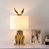 cheap Bedside Lamp-Table Lamp Modern Golden LED Rabbit Table Lamp with E27 Bulb Bedroom Bedside Lighting Fixtures for Living Room Dining Room Study Room Desk Lights 110-240V