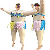 cheap Couples&#039; &amp; Group Costumes-Couples Hawaiian Inflatable Costumes Halloween Group Couples Costumes All Movie Cosplay Funny Costume Green Leotard / Onesie Halloween Carnival Masquerade Cloth