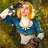 levne Paruky filmových postav-blonďatá bobová paruka legenda o Zeldě Zelda cosplay paruky dámský bob cop 14palcový tepelně odolný vlákno kudrnatá spletená blondýnka anime pro dospělé anime paruka halloweenská paruka