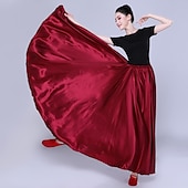 voordelige Buikdanskleding-Buikdans Latijnse dans Ballroomdansen Rokken Pure Kleur Dames Prestatie Feest Hoog POLY