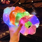 billige Originale gadgets-5 stk led lysende hårsnurrer lyser opp hårstrikker elastisk lett kvinner jenter hårbånd til halloween julefest