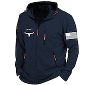 baratos Moletons gráficos masculinos-Homens Gráfico Bandeiras Manga Longa Moletons Com Capuz Roupa de rua Designer Desportos e Ar livre Casual Primavera &amp; Outono Azul Marinha Cinzento Escuro Cinzento Roupa Designer S M L XL XXL 3XL