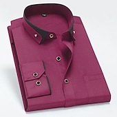 preiswerte Button-Down-Hemden für Herren-Herren Oberhemd Hemd Bügelfreies Hemd Kragenhemd Stretch Grafik-Drucke Hochzeit Outdoor Meeresblau Schwarz Weiß Wein Langarm Umlegekragen Frühling Herbst Bekleidung