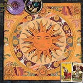 olcso Asztalterítők-tarot asztalterítő játékhoz, oltárterítő, boszorkánysági asztrológia dekoráció orákulumkártya pad tarot szőnyeg witcher dekor, parti ajándékok, parti ajándék dekoráció, parti kellékek varázsművészeti