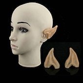 cheap Halloween Mask &amp; Props-Halloween Elf Ears Cosplay Props, Latex Fairy Angel Dress Up False Ears, Half Elf Ears for Halloween Costume, Party Decoration Accessories