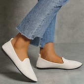 ieftine Pantofi Joși de Damă-mocasini pliati de piele intoarsa pentru dama cu design festonat - pantofi ușoare și confortabili pentru purtarea de zi cu zi