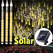 お買い得  ソーラーストリングライト-3M ストリングライト クリスマス流星群ライト LED 2835 SMD 1セット 温白色 ホワイト ブルー 流星群ライト ソーラー駆動 屋外 ホリデー 12 V