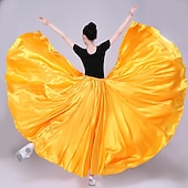 voordelige Buikdanskleding-Buikdans Latijnse dans Ballroomdansen Rokken Pure Kleur Dames Prestatie Feest Hoog POLY