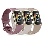 olcso Fitbit óraszíjak-4 csomag 3 csomag 2 csomag Smart Watch Band Kompatibilis valamivel FitBit Charge 5 Szilikon Okos óra Szíj Állítható Sportszíj Csere Karszalag