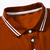 preiswerte Klassisches Poloshirt für Herren-Herren Poloshirts Golfshirt Lässig Ferien Revers Klassisch Kurzarm Mode Basic Einfach Knöpfe Sommer Normale Passform Weiß Gelb Poloshirts