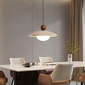 baratos Luzes da ilha-Pingente de led leve design de madeira branco quente moderno cabo de casa de fazenda lâmpadas pendentes ajustáveis iluminação de ilha de cozinha para sala de jantar quarto corredor sobre pia 110-240 v