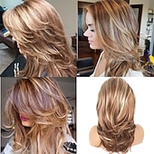 economico Parrucche trendy sintetiche-Parrucche sintetiche Riccio Taglio asimmetrico A macchina Parrucca Biondo Rosa Medio A1 A3 A4 A9 A10 Capelli sintetici Per donna Soffice Di tendenza Facile da trasportare Biondo Rosa Rosso