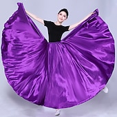 voordelige Buikdanskleding-Buikdans Latijnse dans Ballroomdansen Rokken Pure Kleur Dames Prestatie Feest Hoog POLY