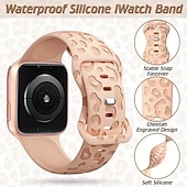 baratos Pulseiras de Apple Watch-1 pacote Pacote com 6 Pulseira Esportiva Compatível com Pulseira Apple Watch 38mm 40mm 41mm 42mm 44mm 45mm 49mm Feminino Leopardo Respirável Silicone pulseira de substituição para iwatch Ultra 2