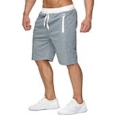cheap Sweat Shorts-Men&#039;s Athletic Shorts Active Shorts Sweat Shorts Pocket Drawstring Solid Colored Comfort Wearable Knee Length Outdoor Daily Streetwear Casual Black Wine Micro-elastic