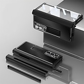 abordables Carcasas Samsung-teléfono Funda Para Samsung galaxia Plegado en Z 6 Z Fold 5 Z Fold 4 Z Fold 3 Funda Trasera con Soporte y protector de pantalla Portalápiz Aleación de aluminio
