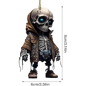 ieftine Decorațiuni de Halloween pentru suspendare și masă-pandantiv cu schelet de halloween, ornament pentru oglinda retrovizoare pentru mașină, pandantiv pentru decorațiuni interioare suspensie mașină din acril