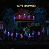 cheap Halloween Lights-Halloween Solar String Lights Outdoor Waterproof Bat Ghost Spider Skull Hand Light 6.5m 30LEDs 8 Modes Halloween Patio Yard Garden Balcony Fence Halloween Outdoor Party Indoor Decoration