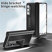お買い得  サムスン用ケース-ペン付き電話ケース サムスン Galaxy Z Fold 6 Z Fold 5 Z Fold 4 Z Fold 3 バックカバー スタンドと画面保護フィルム付き ペンホルダー PC メタル PUレザー