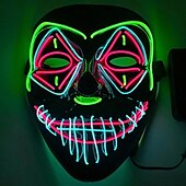 tanie Nowinki-niestandardowa maska na halloween świecąca maska dyniowa głowa krzycząca maska v listowo-zielone włosy krowa kreskówka piłokształtna maska