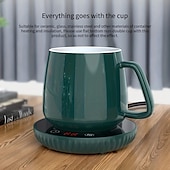 abordables Électroménager-Dessous de verre à température constante affichage numérique coussin chauffant isolation de chauffage tapis de café thermostatique intelligent base de tasse de chaleur